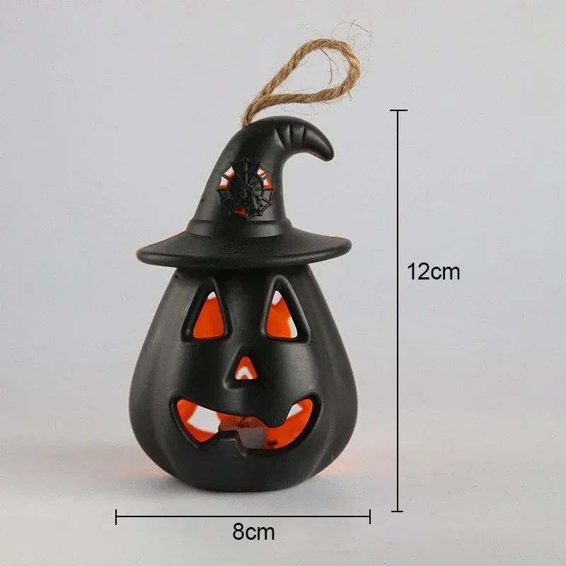 Pumpkin Skull LED Night Lantern Halloween Décor | Battery Powered Flameless Design | Portable Indoor Kids Room & Party Light