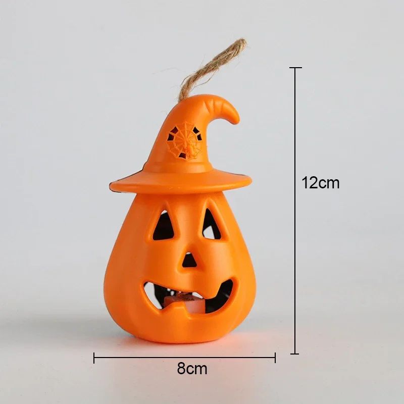 Pumpkin Skull LED Night Lantern Halloween Décor | Battery Powered Flameless Design | Portable Indoor Kids Room & Party Light