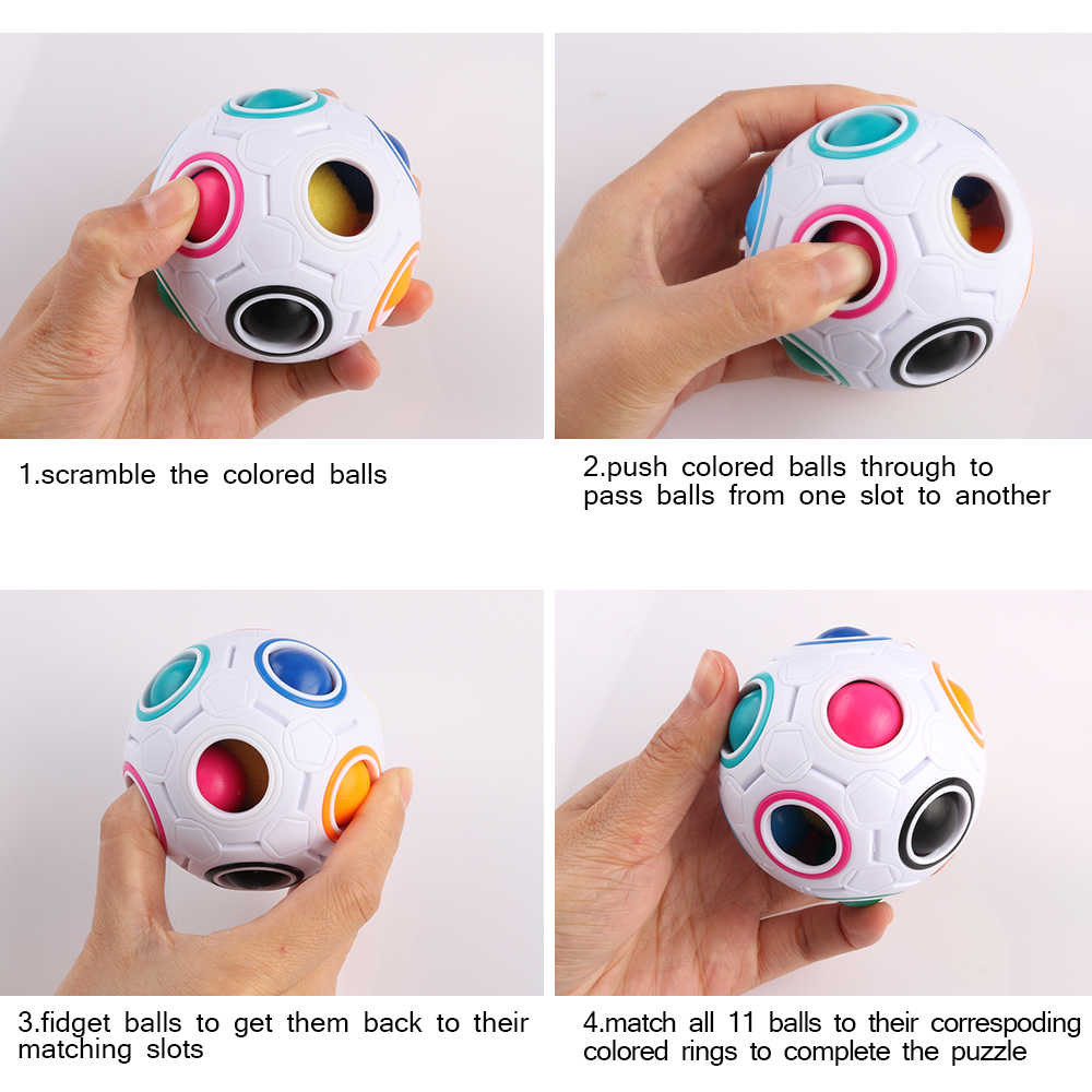 Puzzle Ball Fidget Toy | Colour-Matching Sphere with Addictive Popping Sound | Stress-Relief Brain Game for All Ages