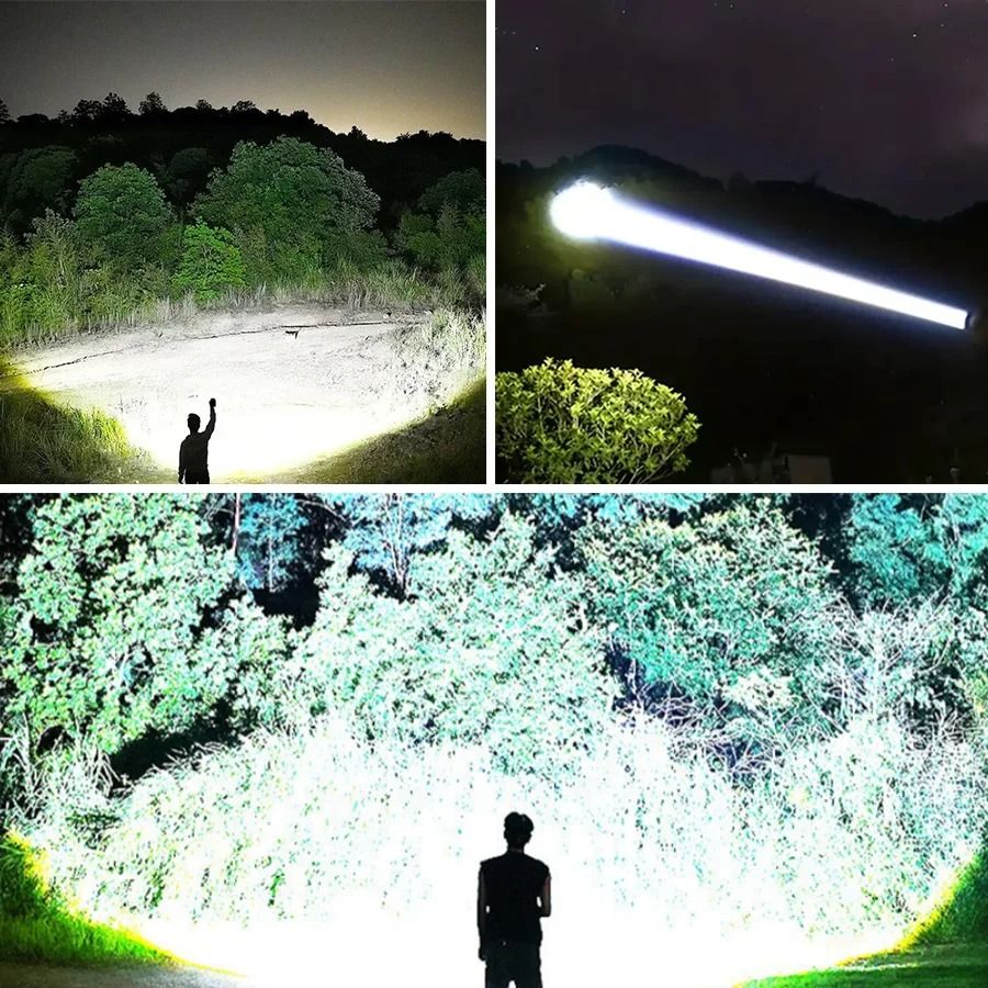 Rechargeable LED Flashlight Tactical Torch | Adjustable Zoom, Long Range Beam | USB Rechargeable, Weather-Resistant Build