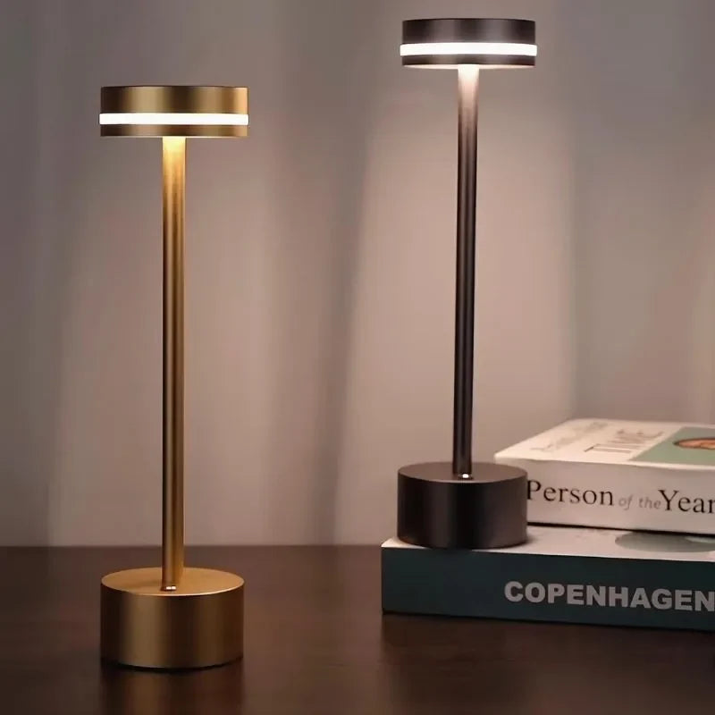 Rechargeable LED Table Lamp Aluminium 31 x 8 cm | 5 Colours, Touch Dimmable | 12-16 Hour Battery, USB Cordless