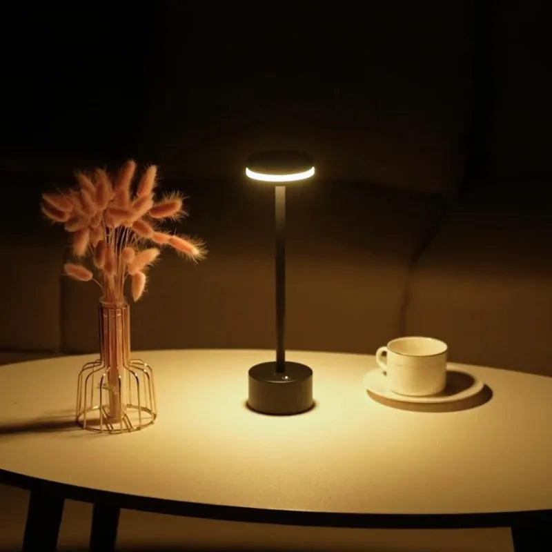 Rechargeable LED Table Lamp Aluminium 31 x 8 cm | 5 Colours, Touch Dimmable | 12-16 Hour Battery, USB Cordless