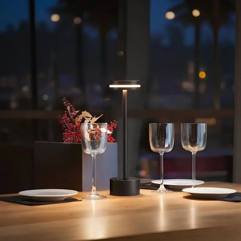 Rechargeable LED Table Lamp Aluminium 31 x 8 cm | 5 Colours, Touch Dimmable | 12-16 Hour Battery, USB Cordless