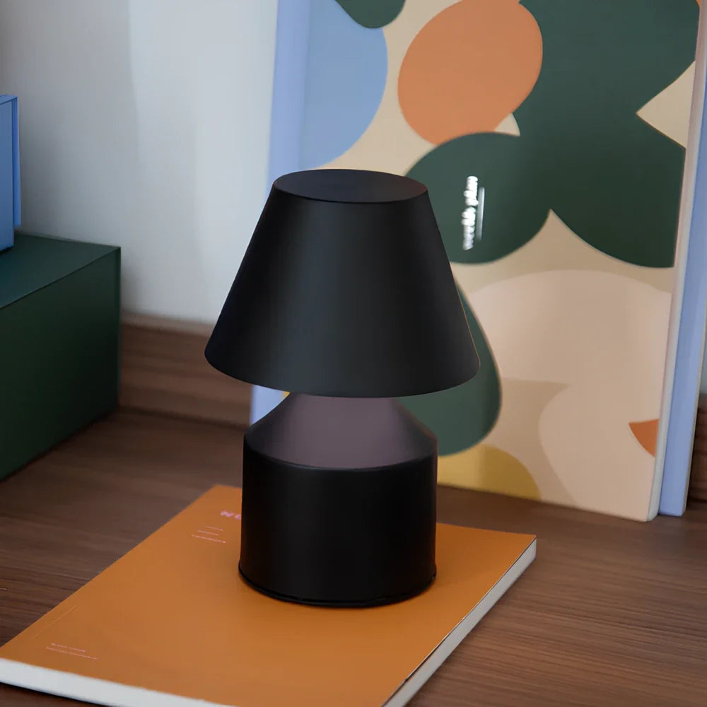 Rechargeable Table Lamp | Cordless Touch Control, Stepless Dimming | Iron & Acrylic, 16 x 11 cm, 10-Hour Battery
