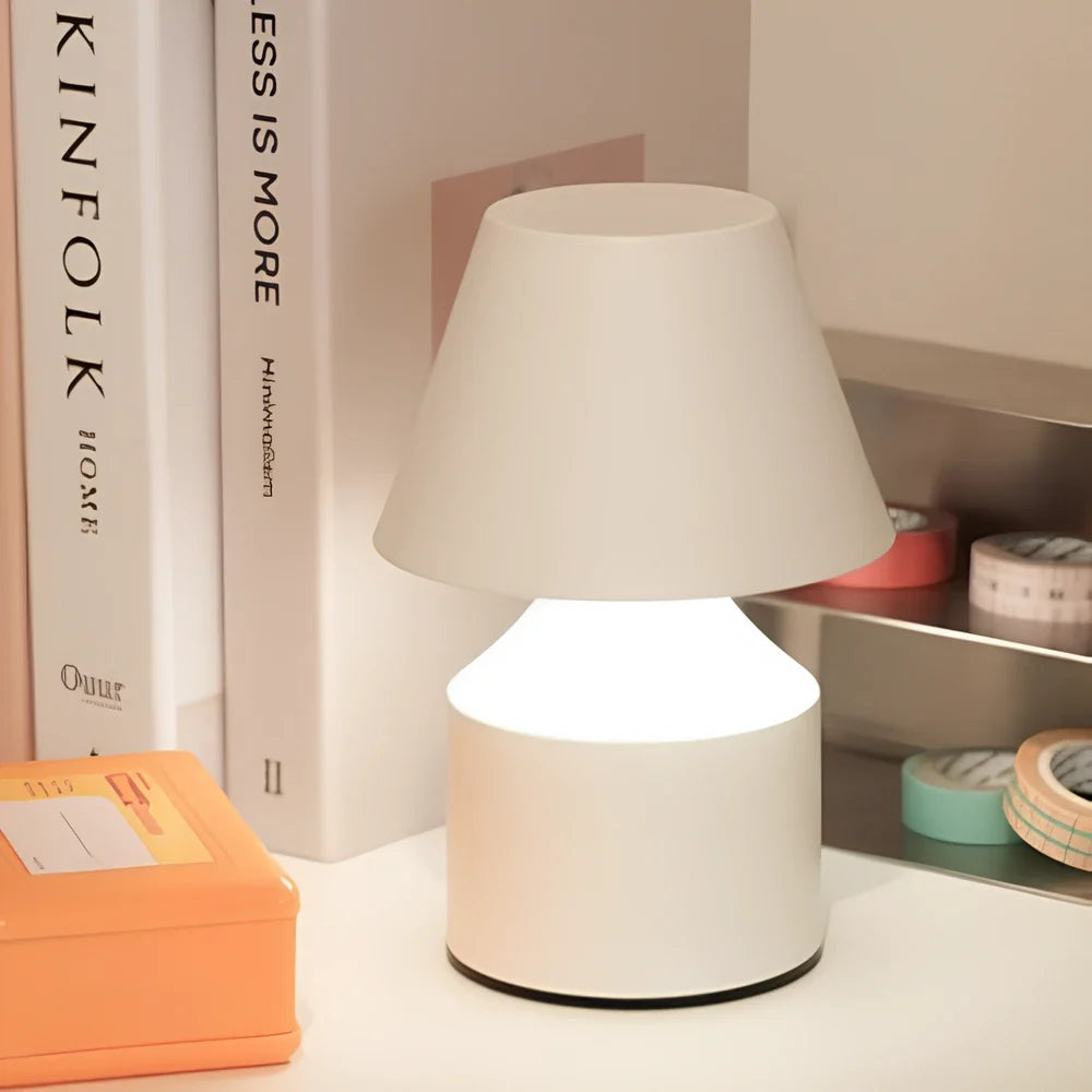 Rechargeable Table Lamp | Cordless Touch Control, Stepless Dimming | Iron & Acrylic, 16 x 11 cm, 10-Hour Battery