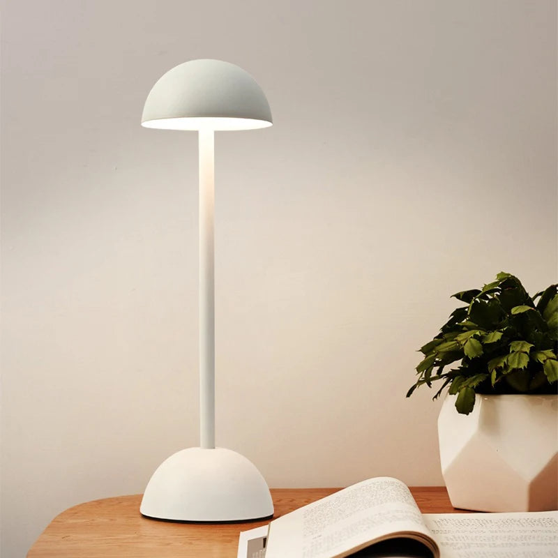 Rechargeable Table Lamp, Iron, 34 x 10 cm | White or Black, Stepless Dimmer | Cordless 10-16 Hour Battery, 3 White Tones