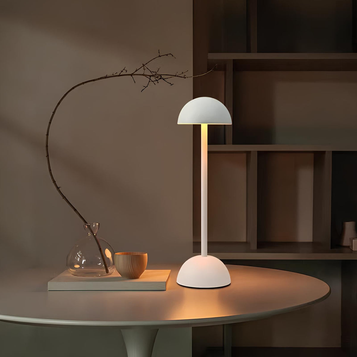 Rechargeable Table Lamp, Iron, 34 x 10 cm | White or Black, Stepless Dimmer | Cordless 10-16 Hour Battery, 3 White Tones