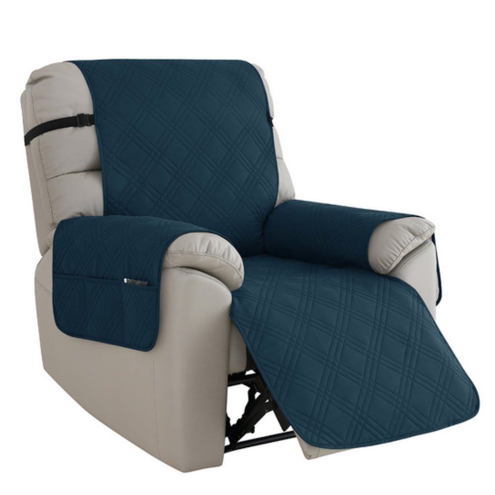 Recliner Chair Cover | Quilted Finish, Side Storage Pocket