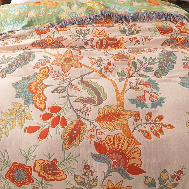 Reversible Blanket | Two Patterns In One Fringed Throw