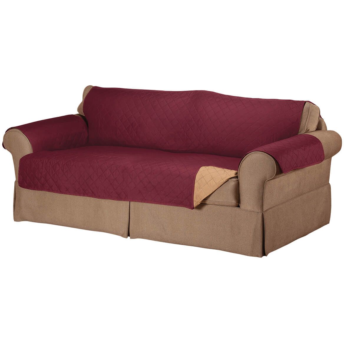 Reversible Sofa Cover Microfiber 198 cm Wide | Quilted, 2-Colour Design | Protects Against Spills, Stains and Wear