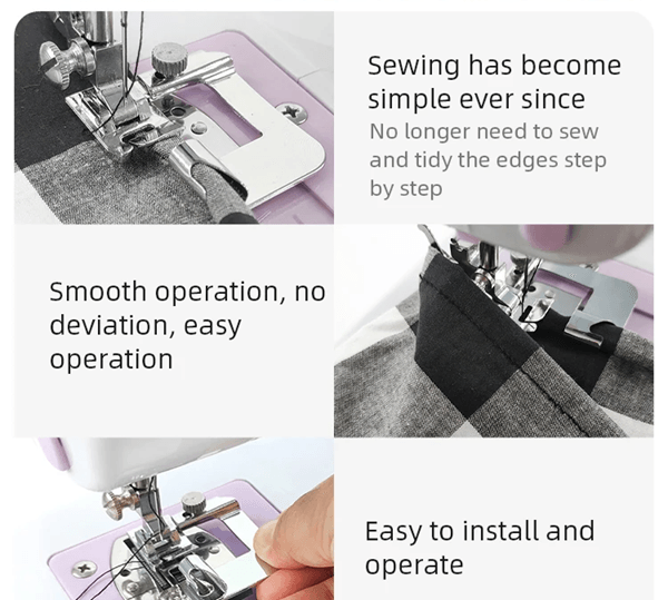 Rolled Hem Presser Foot Set Metal | 4 Interchangeable Widths from 9mm to 25mm | Snap-On Fit for Domestic Sewing Machines