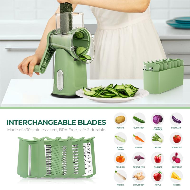 Rotary Grater | Hand Crank Drum Grater With A Suction Base