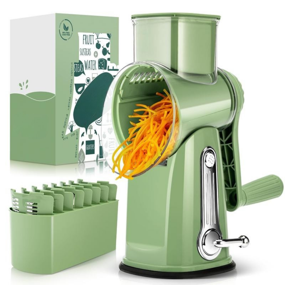 Rotary Kitchen Tool | Drum Grater And Slicer With Crank
