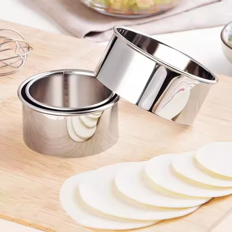 Round Cookie Cutter Set Stainless Steel | 3 Sizes with Rolled Edges | Dishwasher-Safe for Dough, Pastry & Ravioli