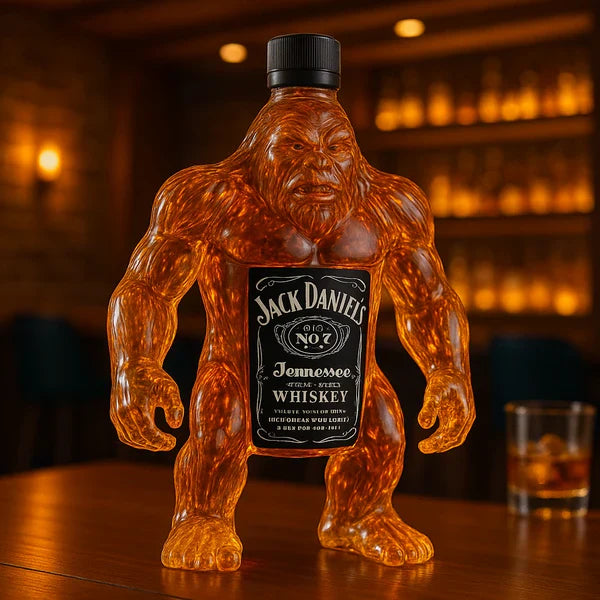 Sasquatch Whiskey Decanter Bottle Glass | Sculpted Figure | Novelty Barware Gift for Collectors & Whiskey Fans