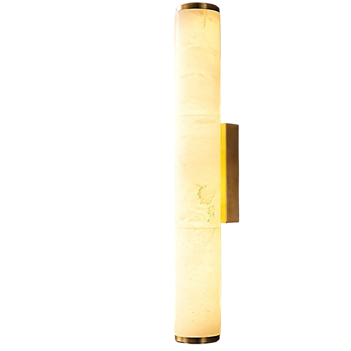 Sconce Lamp Marble-Effect Resin Minimalist LED with Copper-Toned Accents