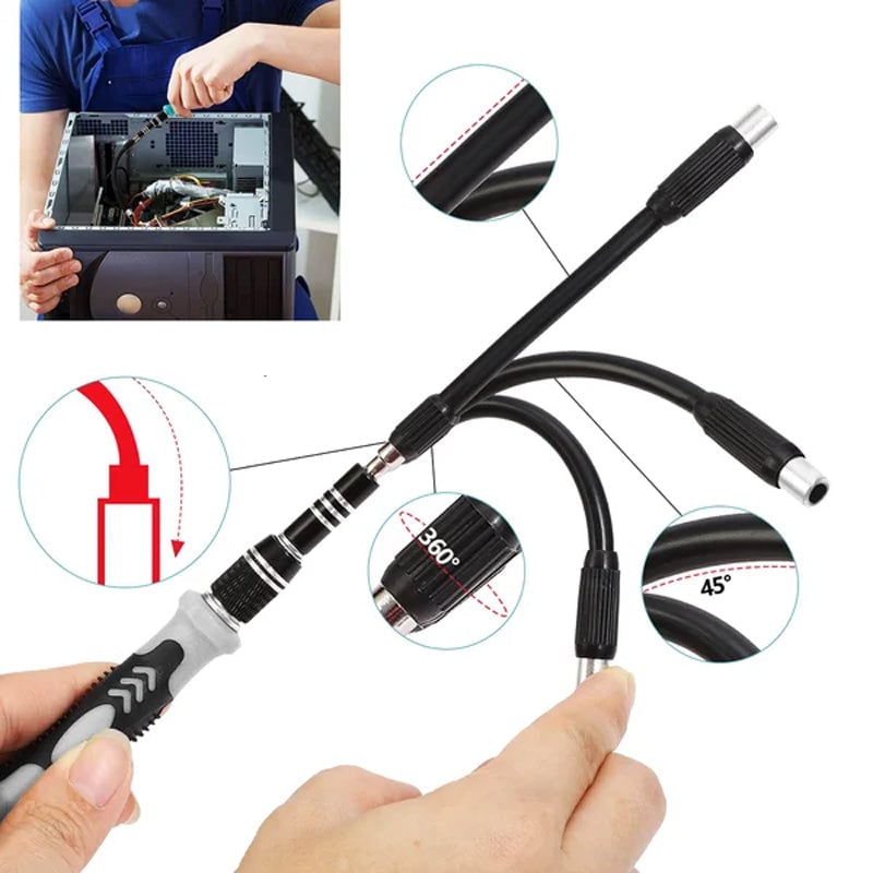 Screwdriver Set Magnetic Precision Chrome Vanadium with Extension Rod