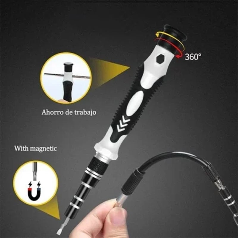 Screwdriver Set Magnetic Precision Chrome Vanadium with Extension Rod