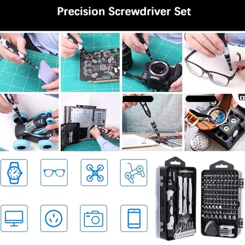 Screwdriver Set Magnetic Precision Chrome Vanadium with Extension Rod
