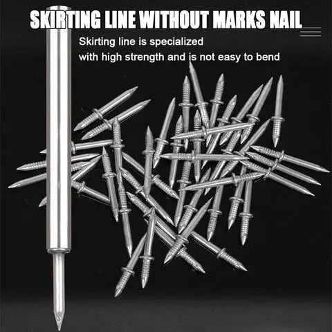 Seamless Skirting Nails Galvanised Steel | Includes Sleeve Tool for No-Drill Fitting | Rust-Resistant, Invisible Finish