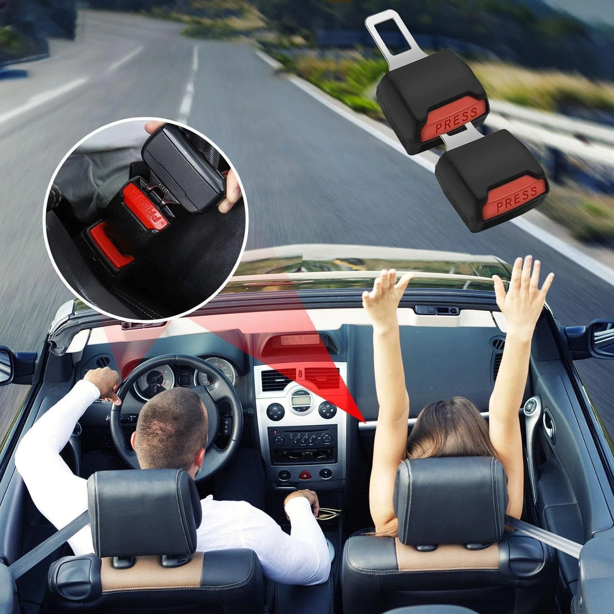 Seat Belt Alarm Stopper Plug-In Universal Tool-Free with Snap-In Fit