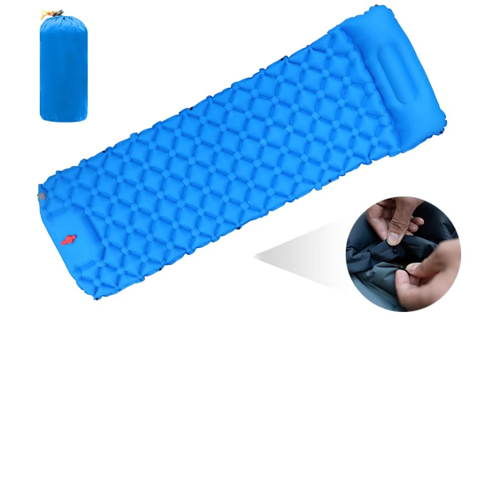 Self Inflating Camping Sleeping Pad with Built-In Pillow - Lightweight Design - Ergonomic