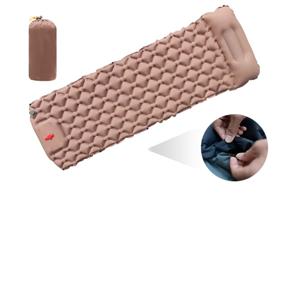Self Inflating Camping Sleeping Pad with Built-In Pillow - Lightweight Design - Ergonomic