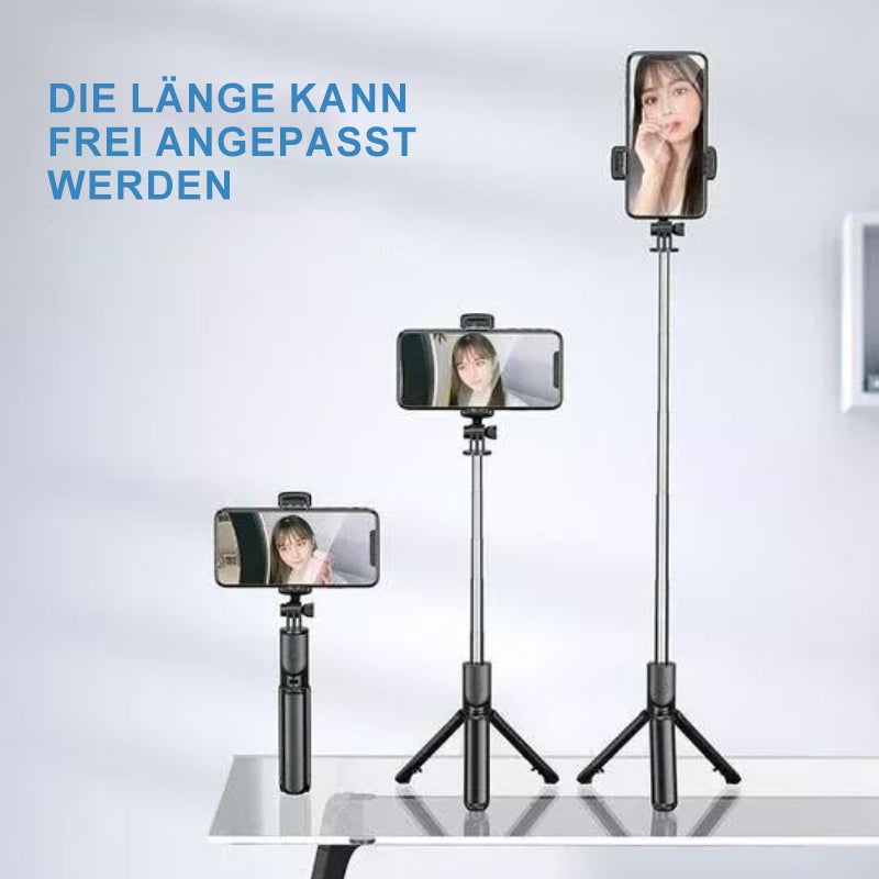Selfie Stick Tripod Bluetooth Extendable Stainless Steel with Fill Light