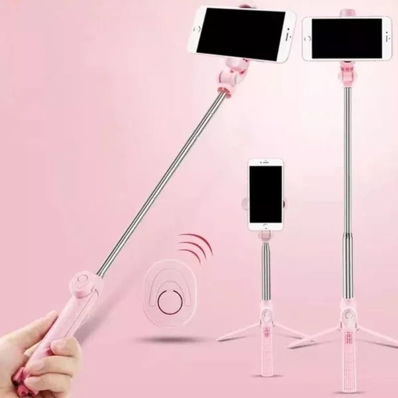 Selfie Stick Tripod Bluetooth Extendable Stainless Steel with Fill Light