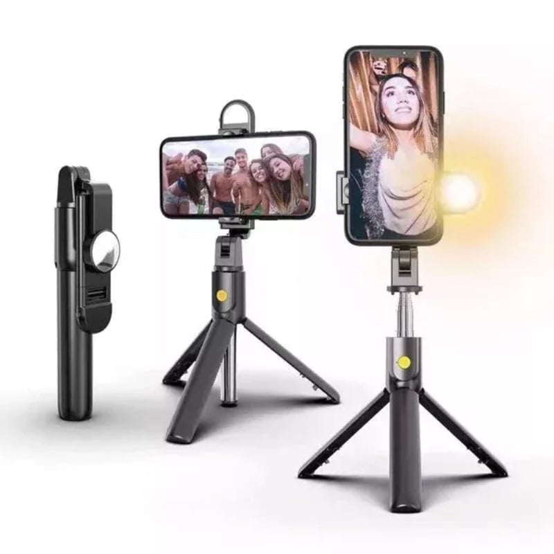 Selfie Stick Tripod Bluetooth Extendable Stainless Steel with Fill Light