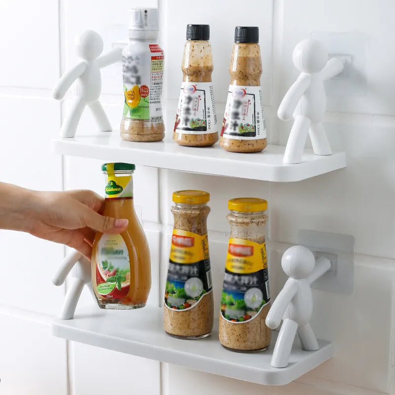 No-Drill Wall Shelf | Adhesive Mount, No Tools Needed | Modern Space-Saving Storage for Kitchen, Bathroom & Office 2