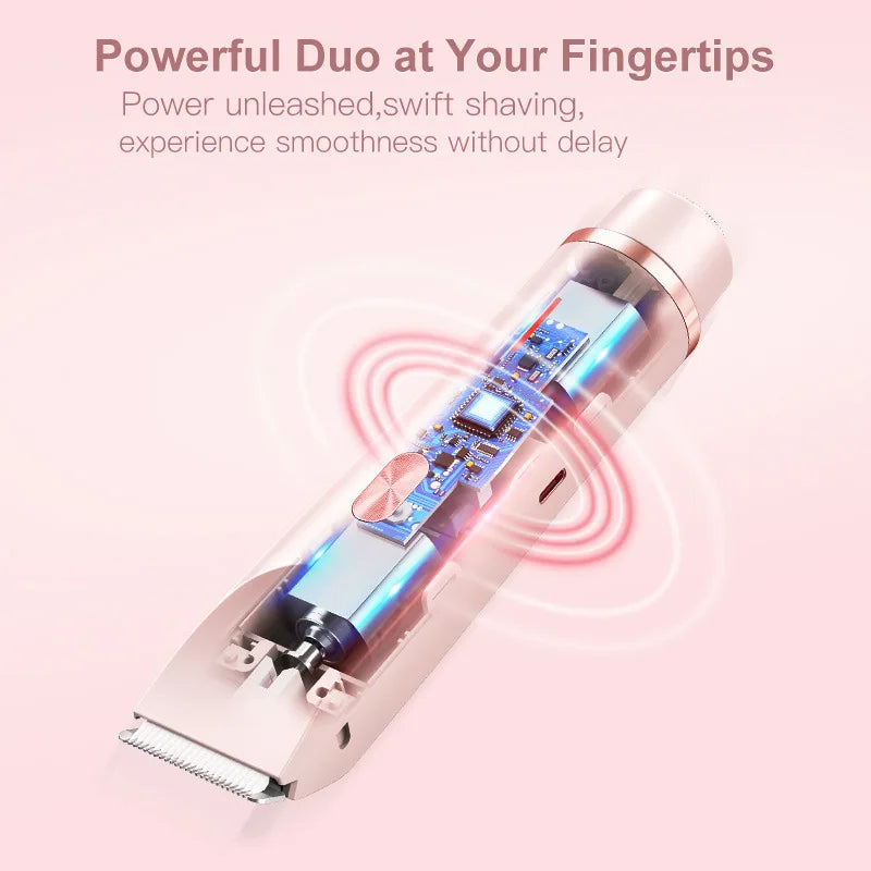 Shaver | Women's 2-in-1 Cordless Trimmer and Rotary Foil Head Set