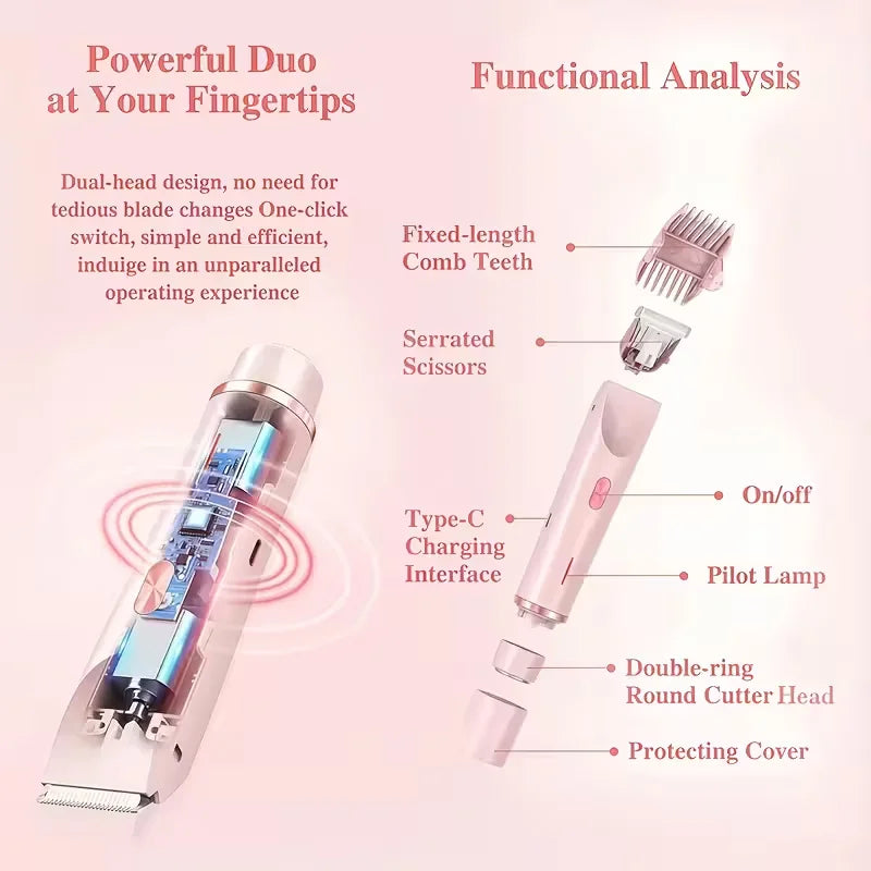 Shaver | Women's 2-in-1 Cordless Trimmer and Rotary Foil Head Set