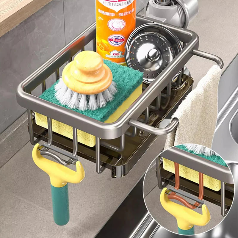 Sink Organizer | Faucet Mounted Rack With A Drip Tray