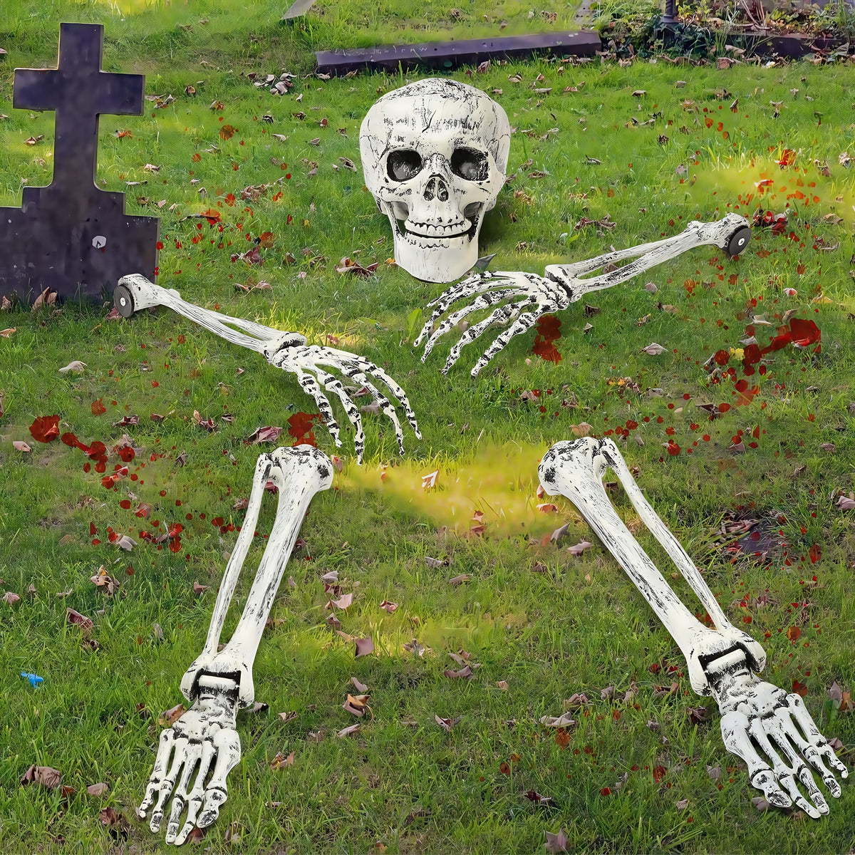 Skeleton Stake Decorations Halloween | Realistic Arm and Leg Bones | Weather-Resistant Reusable Outdoor Garden Stakes