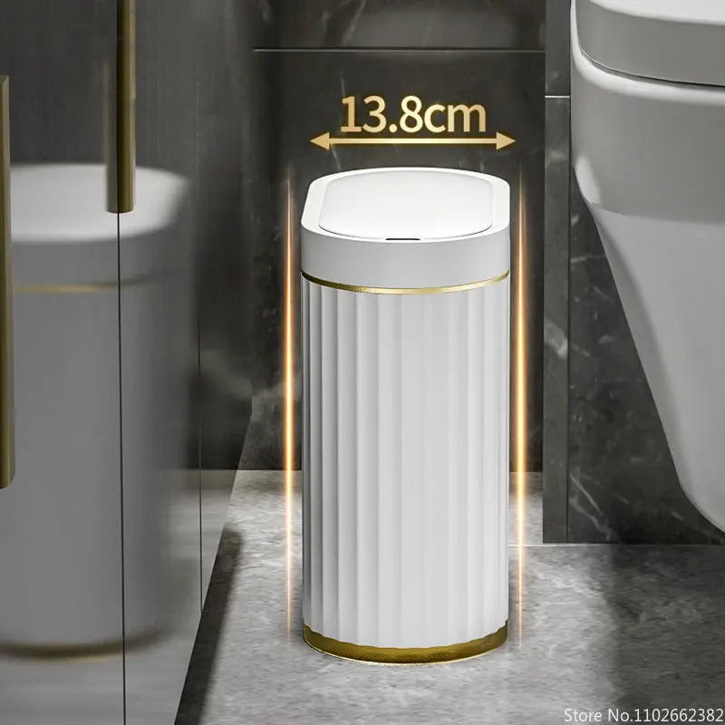 Smart Touchless Sensor Bin | Slim Oval With A Fluted Body