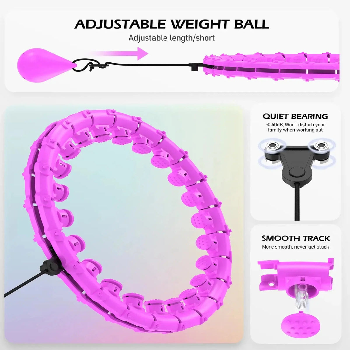 Smart Weighted Hula Hoop | Detachable Links And Weight Ball