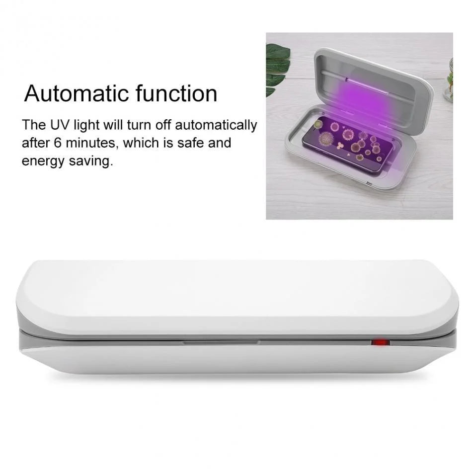 Smartphone Sanitizer | Hinged Case, Lamp In The Lid