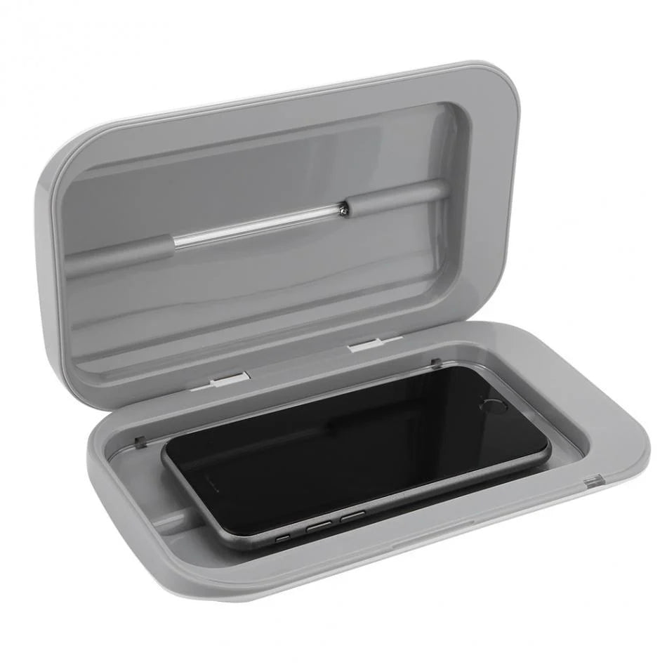 Smartphone Sanitizer | Hinged Case, Lamp In The Lid