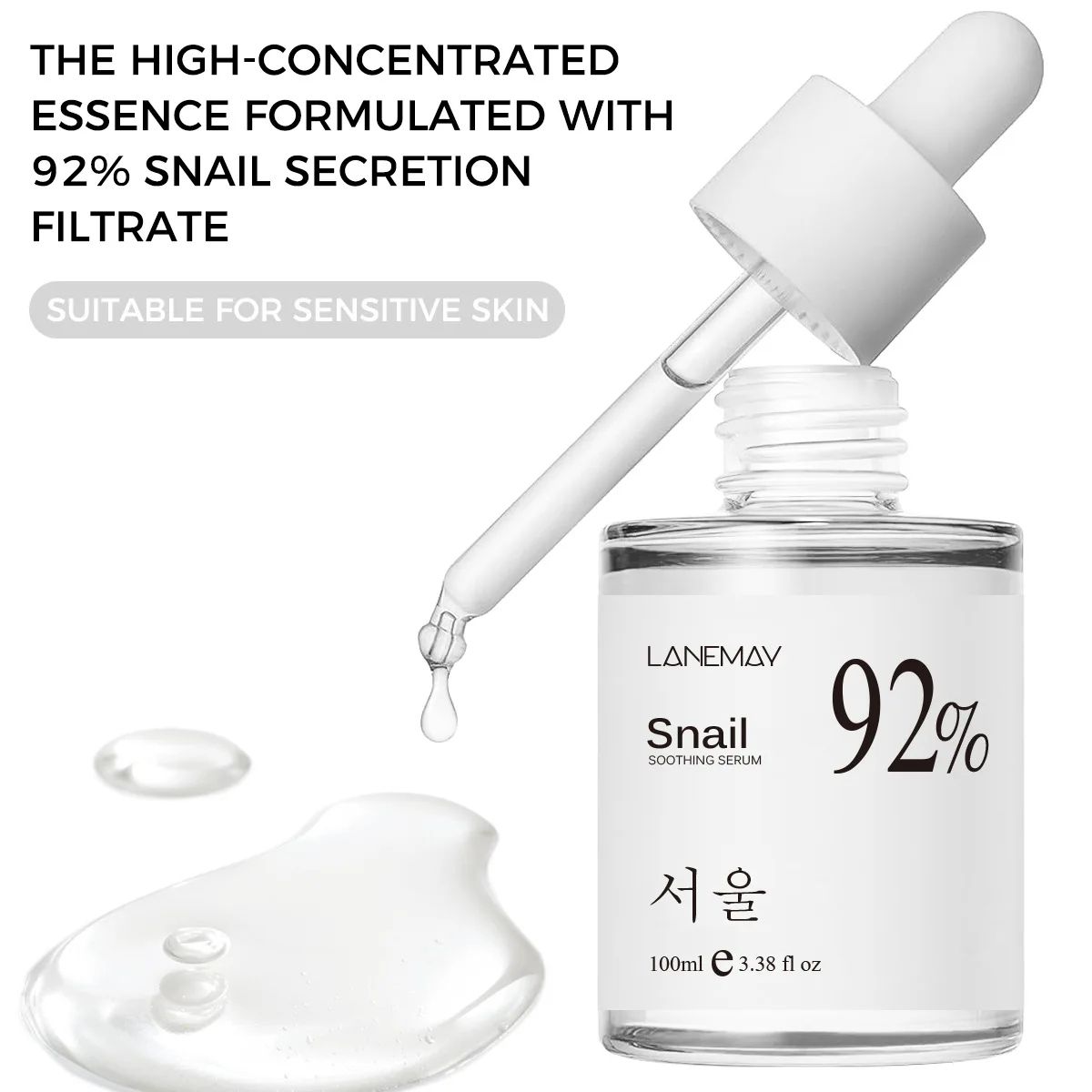 Snail Mucin Facial Serum for Women | 92% Snail Mucin Essence, 100ml | Repairs Skin Barrier & Deeply Hydrates Dry, Sensitive Skin