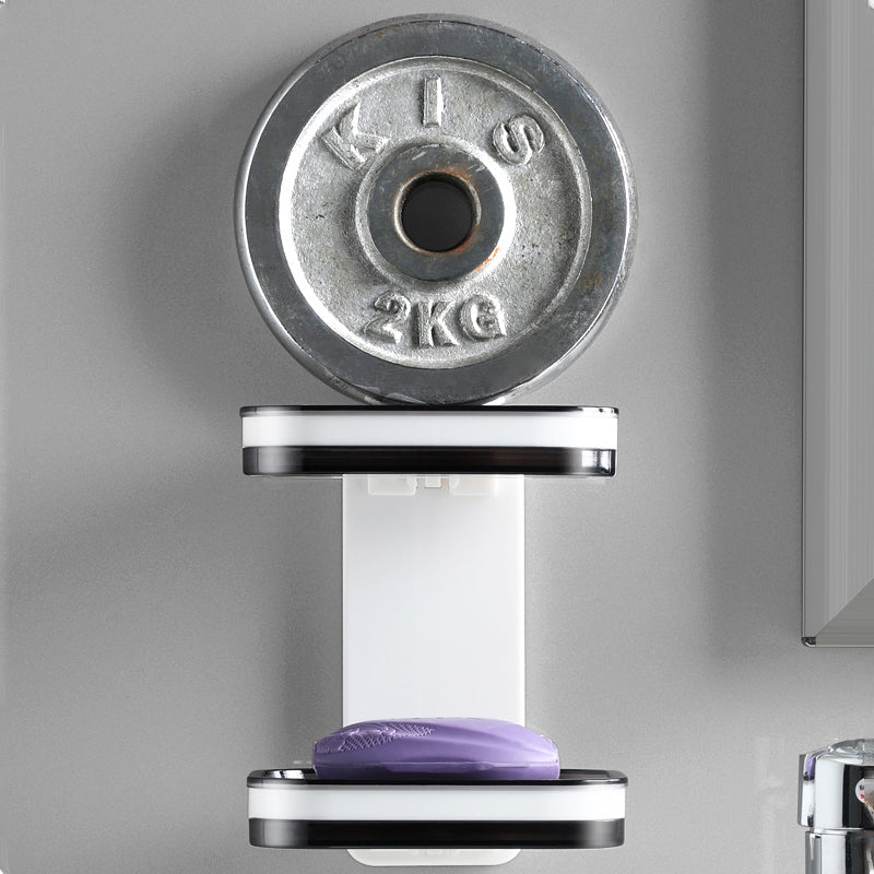 Soap Dish Self Adhesive Wall Mount | ABS Plastic, Black or Grey | Double Drainage Holes, No Drilling Required Ever