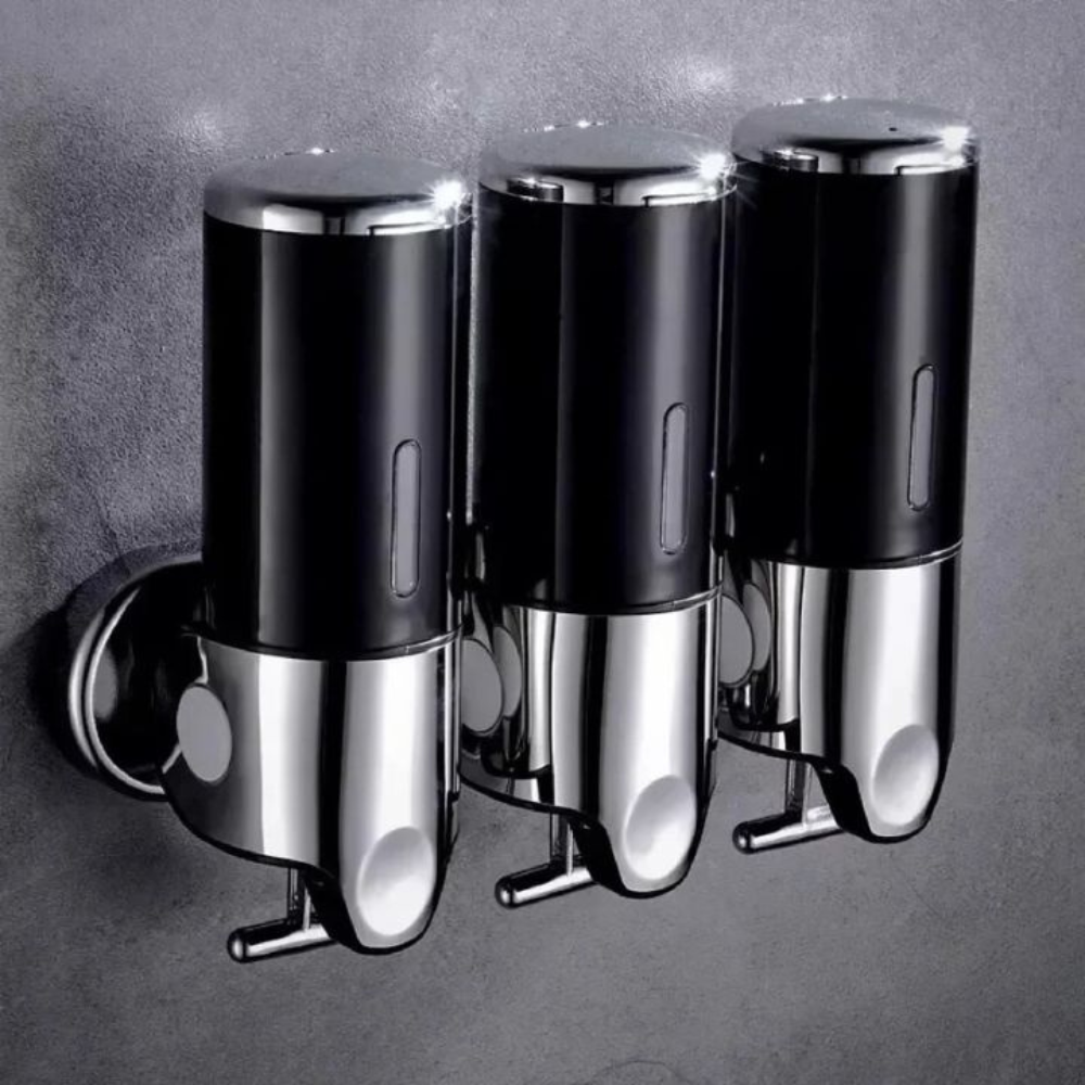 Soap Dispenser Set | Three Chambers With Push Levers
