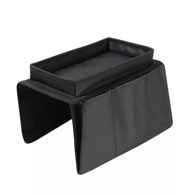 Sofa Armrest Organiser Oxford Fabric | Tray Attachment Holds Drinks & Snacks Steady | Reinforced Sides Stop Spills