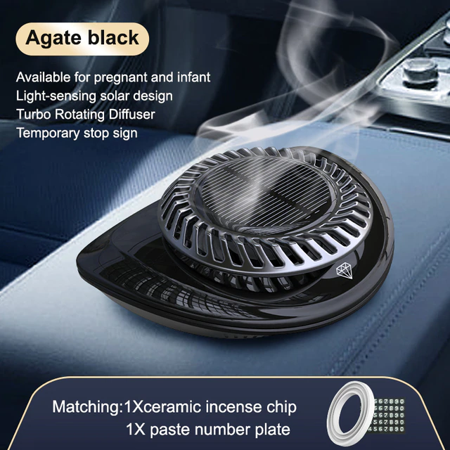Solar Air Purifier Car D-Shape ABS-Alloy Compact with Cologne Scent