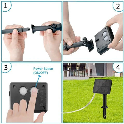 Solar Fairy Lights LED String | 8 Lighting Modes & Garden Spike Stand | IP65 Waterproof, Auto Dusk-to-Dawn Charging