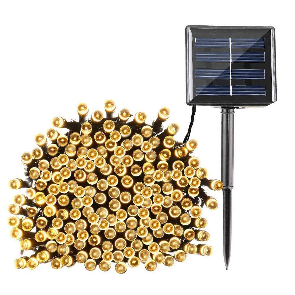 Solar Powered Fairy Lights 100 LED String | 8 Lighting Modes, Dusk Sensor | IP44 Waterproof Outdoor Decoration
