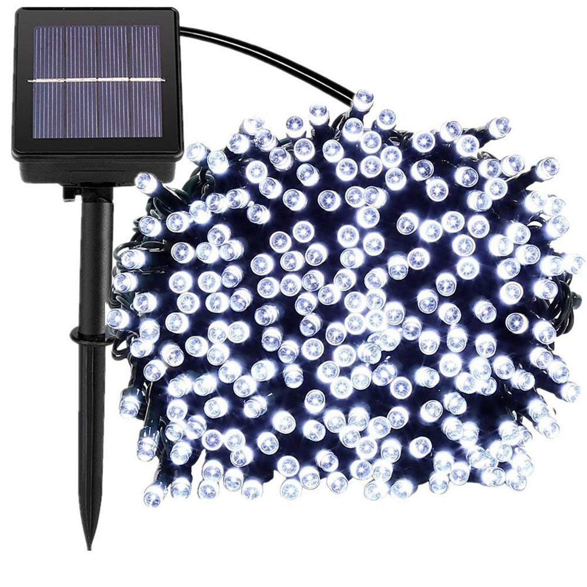 Solar Powered Fairy Lights 100 LED String | 8 Lighting Modes, Dusk Sensor | IP44 Waterproof Outdoor Decoration