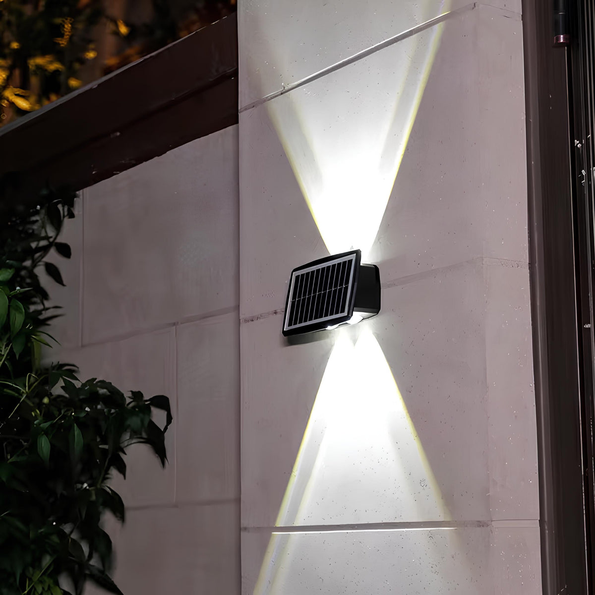 Solar Powered Wall Sconce Light | 4 or 6 LED Bulbs, IP65 Waterproof | Dual Warm & White Modes, 8-10 Hour Run Time