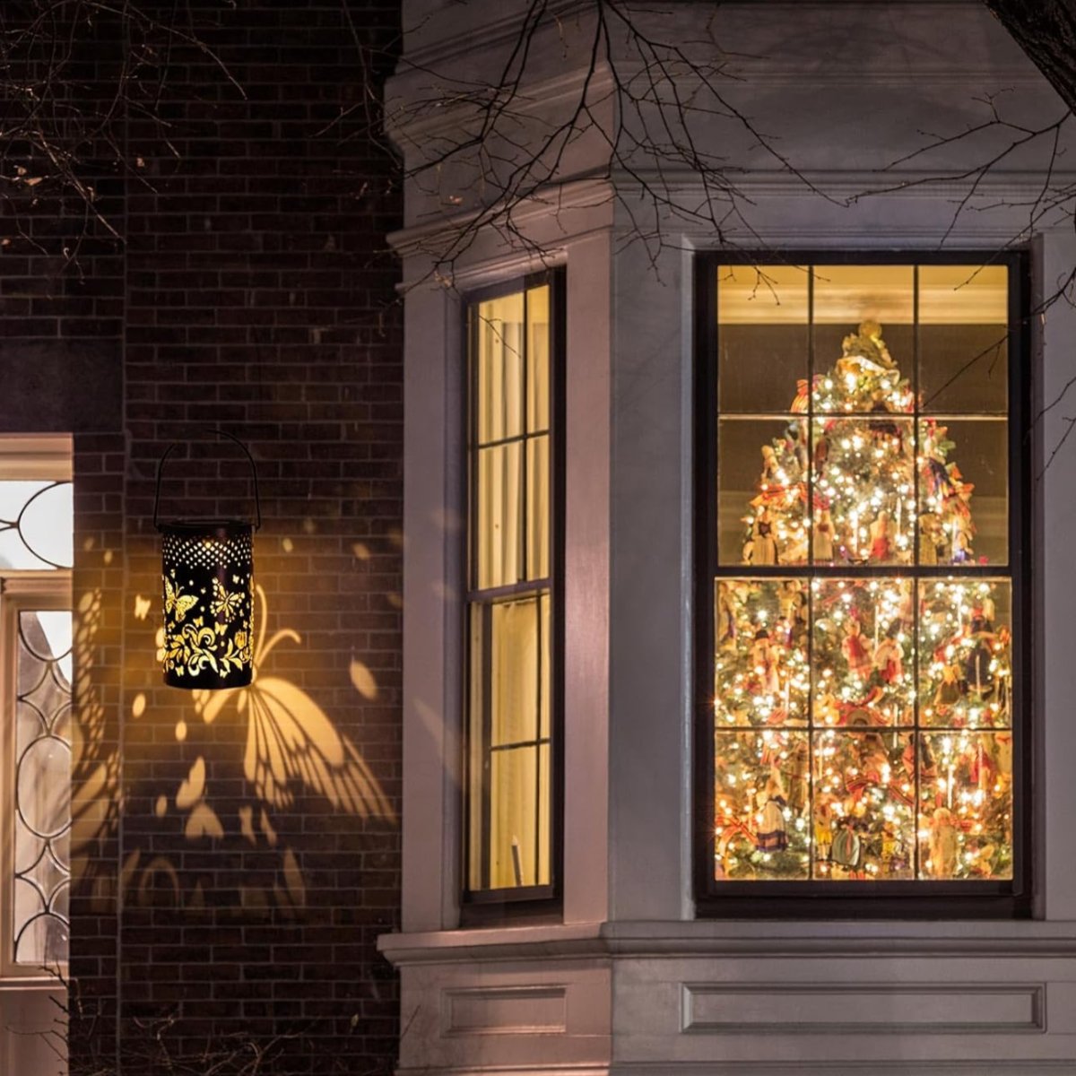 Solar Silhouette Lantern Iron | Sun Flower or Butterfly Cutout | IP55 Weatherproof, 8-12 Hour Warm White Glow
