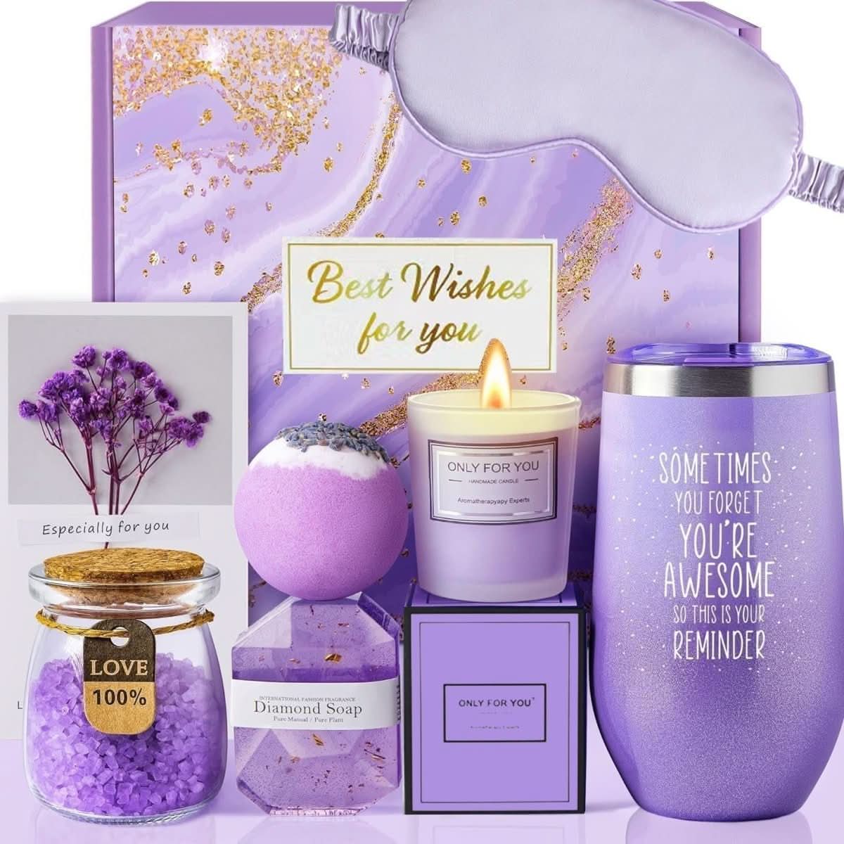 Spa Gift Set Aromatherapy Relaxation Bath Care with Reusable Metal Basket